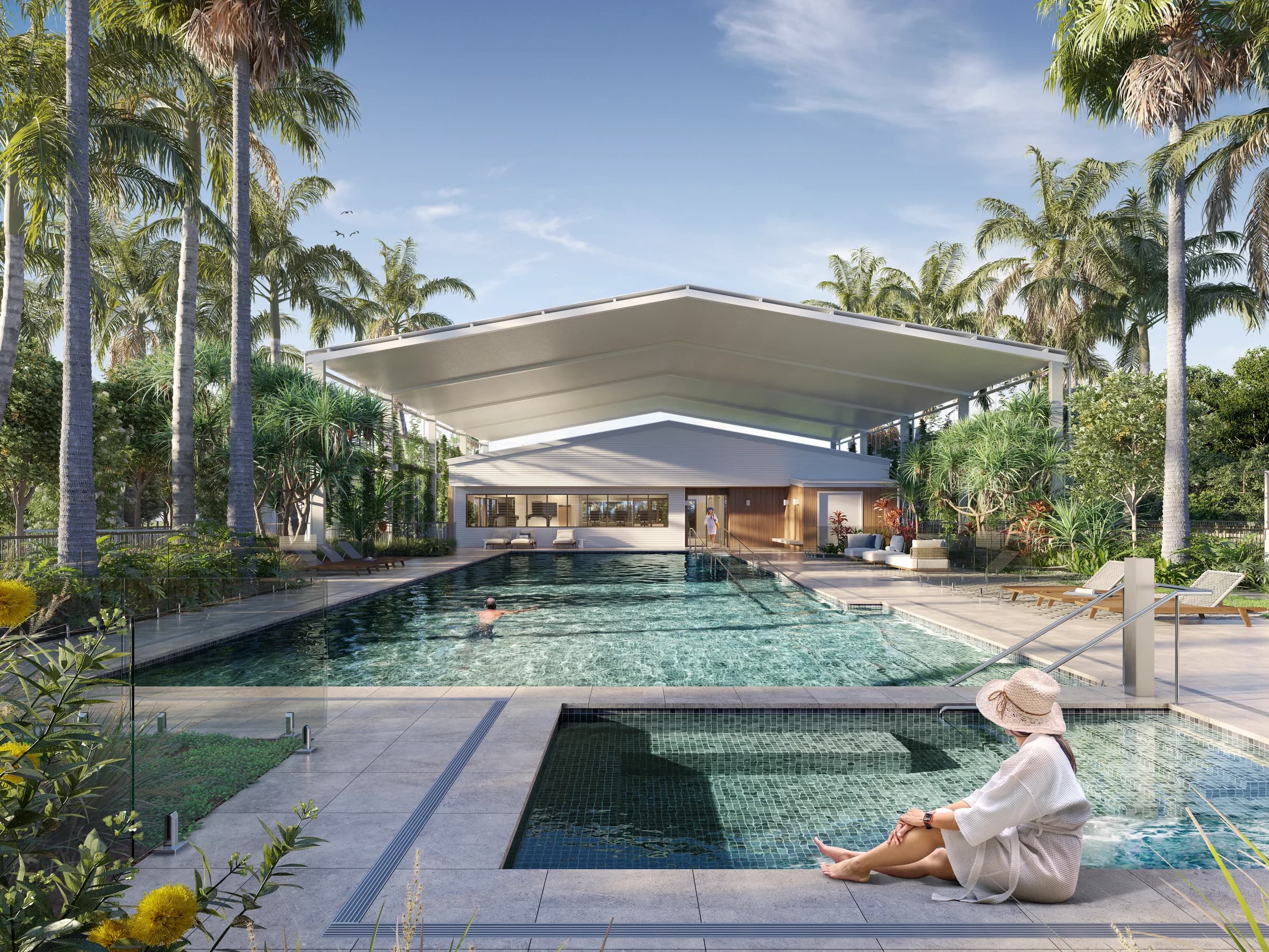 Halcyon Yandina — pool and fitness terrace